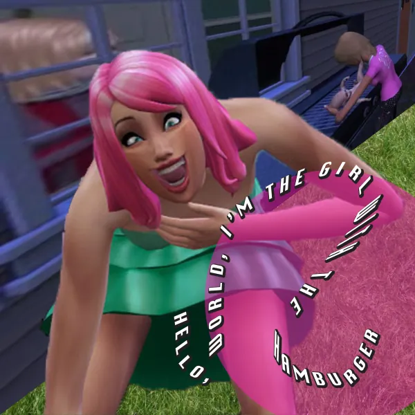 Hello, world, I'm the girl with the hamburger